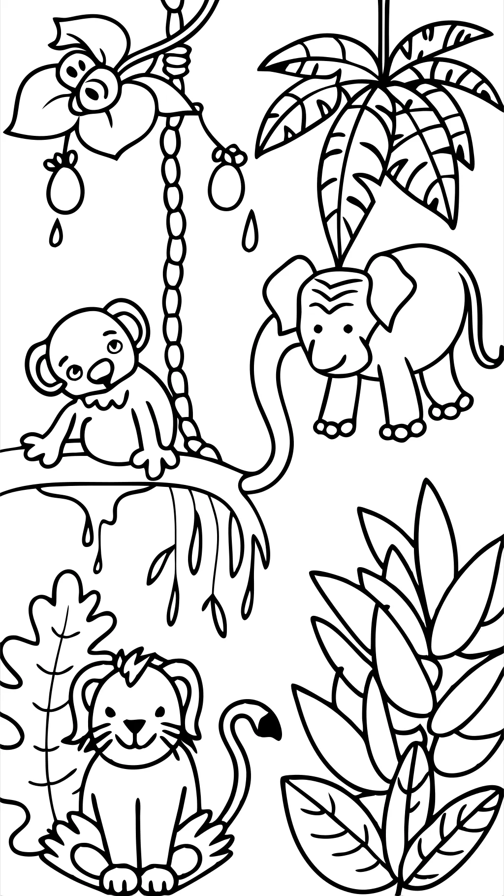 páginas para colorear de animales de la jungla